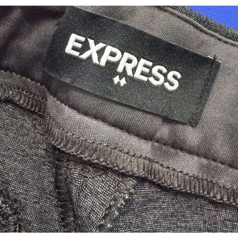 Express High Rise Skinny Size 10 Gray Pants Rayon Nylon Spandex